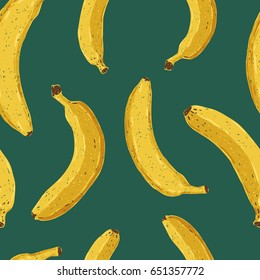 Seamless hand drawn banana pattern