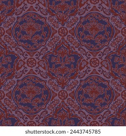 SEAMLESS HAND DRAWN BAROQUE KALEIDOSCOPE GEO GEOMETRIC BOHO SKETCH DOODLE PRETTY FLORAL PATTERN SWATCH