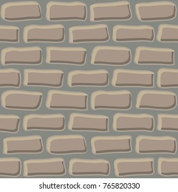 Seamless Hand drawn beige brick wall Pattern