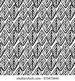 Seamless hand drawn black and white pattern