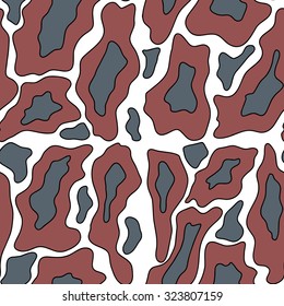 Seamless Hand Drawn Blobs Abstract Pattern