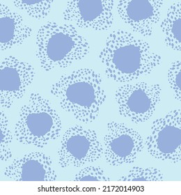 seamless hand drawn blue flowers pattern background , greeting card or fabric