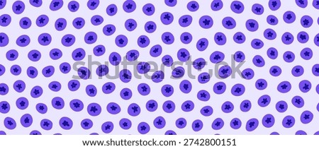 Seamless hand drawn blueberry pattern. Repeated doodled blueberries background. Sketched berries wallpaper design for fabric, textile print, wrapping paper. Vector repeating bilberry dessert pattern