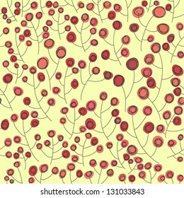 Seamless hand drawn branches pattern. Vector illustration
