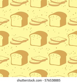 seamless hand drawn bread pattern background