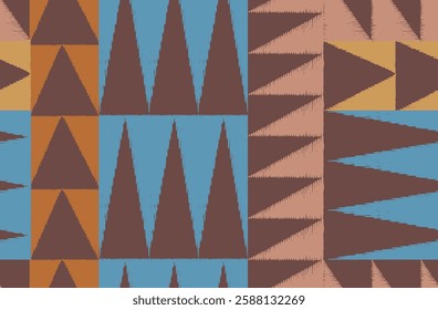 Seamless hand drawn brush line geometric tribal abstract pattern, ethnic folk wood carving, engraving, block print, weaving texture background, simple graphic for textile, carpet, stationary