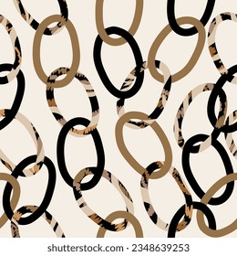 Seamless hand drawn chain pattern. Vector Illustration