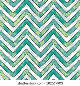 Seamless Hand Drawn Chevron Art Background Pattern