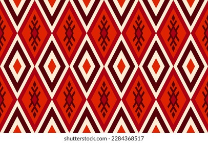 Seamless hand drawn chevron pattern with ethnic ornaments and African tribes. Geometric and abstract patterns. For carpet, wallpaper, clothing, wrapping, batik, fabric