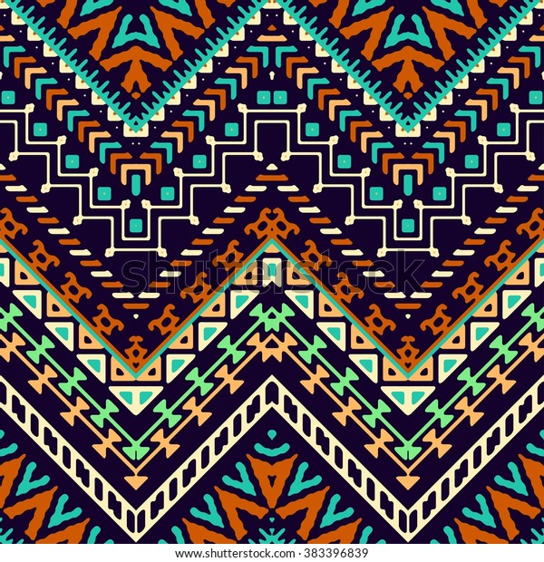 Seamless Hand Drawn Chevron Pattern Ethnic Stock Vector (Royalty Free ...