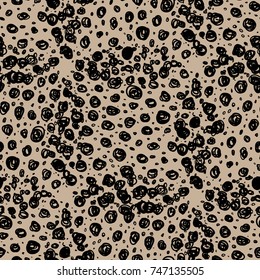 Seamless Hand Drawn Circle Modern Pattern, Geometric Monochrome Abstract Hipster, Graphic Texture for Design, Wallpaper, Fabric,Wrapping Paper, Trendy Repeating Background