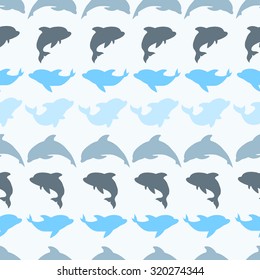 Seamless hand drawn dolphin pattern