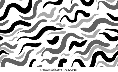 Seamless hand drawn doodle abstract pattern. Brush stripes and lines sketch. Vector abstract textile background.Good for tile, swimwear, business, fun collages or any branding design template.