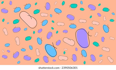 SEAMLESS HAND DRAWN DOODLE BLOB SHAPES PATTERN TEXTURE COLORFUL TEMPLATE ABSTRACT BACKGROUND TRENDY DESIGN VECTOR