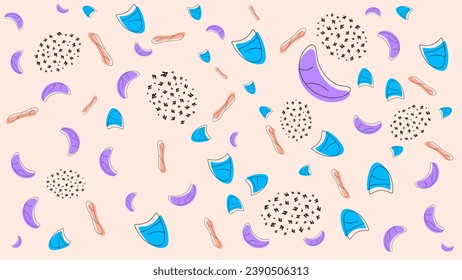 FORMAS DE BLOB DE DOODLE DE MANO INSEGURA TEXTURA DE PATRÓN PLANTILLA COLORIDA ABSTRACTO VECTOR DE DISEÑO DE TRENDY DE FONDO