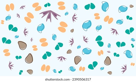 FORMAS DE BLOB DE DOODLE DE MANO INSEGURA TEXTURA DE PATRÓN PLANTILLA COLORIDA ABSTRACTO VECTOR DE DISEÑO DE TRENDY DE FONDO