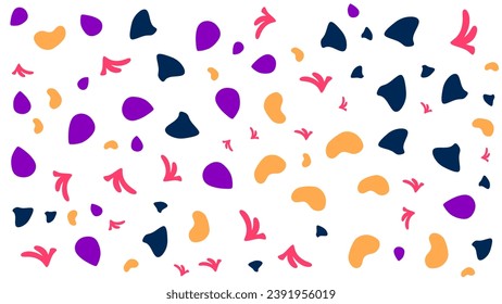 SEAMLESS HAND DRAWN DOODLE BLOB SHAPES PATTERN TEXTURE COLORFUL TEMPLATE ABSTRACT BACKGROUND TRENDY DESIGN VECTOR