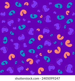 SEAMLESS HAND DRAWN DOODLE BLOB SHAPES PATTERN TEXTURE COLORFUL TEMPLATE ABSTRACT BACKGROUND TRENDY DESIGN VECTOR
