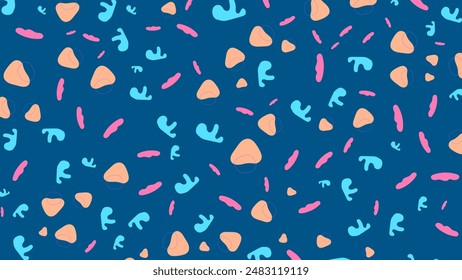 MANO SIN COSTURAS DIBUJADO DOODLE BLOB FORMAS PATRÓN TEXTURA PLANTILLA COLORIDA FONDO ABSTRACTAS DISEÑO DE MODA VECTOR