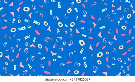 SEAMLESS HAND DRAWN DOODLE BLOB SHAPES PATTERN TEXTURE COLORFUL TEMPLATE ABSTRACT BACKGROUND TRENDY DESIGN VECTOR
