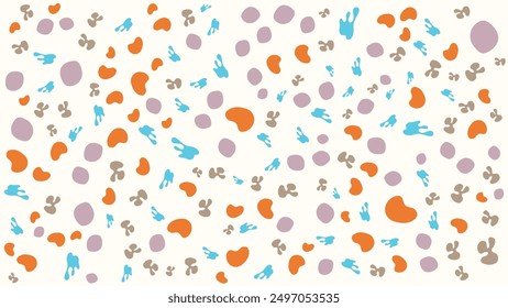 SEAMLESS HAND DRAWN DOODLE BLOB SHAPES PATTERN TEXTURE COLORFUL TEMPLATE ABSTRACT BACKGROUND TRENDY DESIGN VECTOR