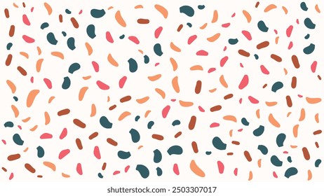 SEAMLESS HAND DRAWN DOODLE BLOB SHAPES PATTERN TEXTURE COLORFUL TEMPLATE ABSTRACT BACKGROUND TRENDY DESIGN VECTOR