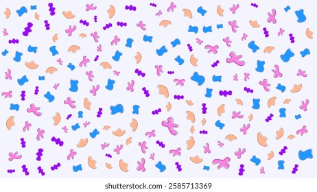 SEAMLESS HAND DRAWN DOODLE BLOB SHAPES PATTERN TEXTURE COLORFUL TEMPLATE ABSTRACT BACKGROUND TRENDY DESIGN VECTOR