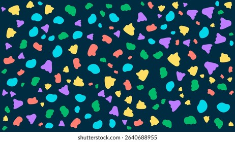 SEAMLESS HAND DRAWN DOODLE BLOB SHAPES PATTERN TEXTURE COLORFUL TEMPLATE ABSTRACT BACKGROUND TRENDY DESIGN VECTOR