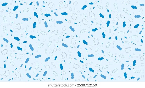 SEAMLESS HAND DRAWN DOODLE CLOUD SHAPES PATTERN TEXTURE COLORFUL TEMPLATE ABSTRACT BACKGROUND TRENDY DESIGN VECTOR