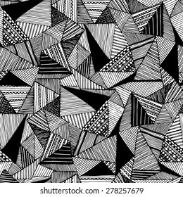 Seamless hand drawn doodle graphic pattern. Made in vector