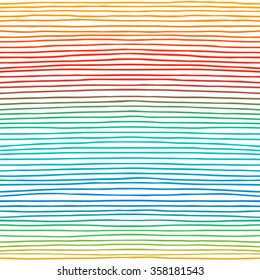 Seamless hand drawn doodle graphic pattern. Linear striped texture with blurred  gradient background . Made in vector