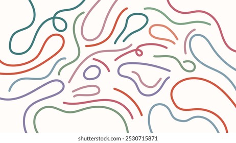 DIBUJADO A MANO SIN COSTURAS DOODLE LÍNEAS FORMAS PATRÓN TEXTURA COLORIDO PLANTILLA FONDO ABSTRACTAS VECTOR DE DISEÑO DE MODA