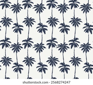 SEAMLESS HAND DRAWN DOODLE PALM TREE TROPICAL FLORAL PATTERN SWATCH