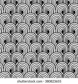 Seamless hand drawn doodle pattern. Art decor style. Wallpaper with ink elements
