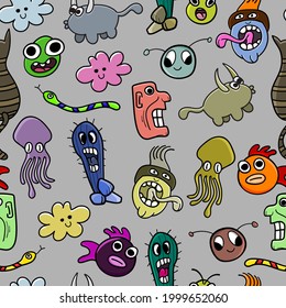 Patrón de doodles dibujados a mano sin inconvenientes, ilustración vectorial