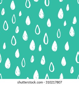 Seamless Hand Drawn Drops Pattern