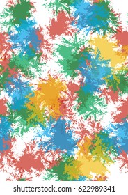 Seamless hand drawn expressive pop art colorful pattern. Modern art print with brush strokes. Emotional background for design of posters, brochures, sites, postcards, calendars, creating and catalogs.