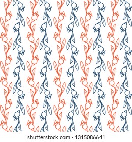 Seamless hand drawn floral background.
Flowers seamless pattern.