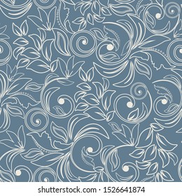 Seamless Hand drawn floral  background. Pattern vector illustration. It can be used for wallpaper, printing on the packaging paper, textiles