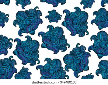 seamless hand drawn floral leaf pattern