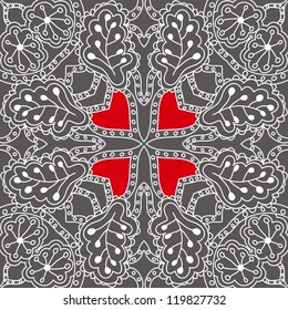 seamless hand drawn floral pattern background