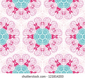 seamless hand drawn floral pattern background