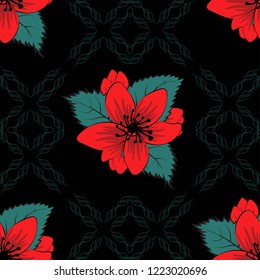 Seamless Hand Drawn Floral Pattern