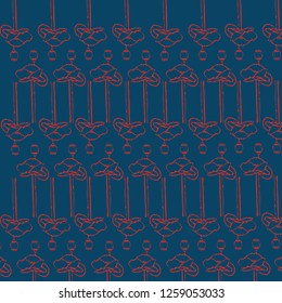 Seamless hand drawn floral pattern. orange poppies on deep blue background floral colorful pattern. art nouveau stile