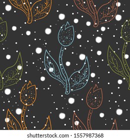 Seamless Hand Drawn Floral Pattern. Lovely Delicate Design. Repeating sweet design. Vector Illustration 