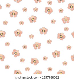 Seamless Hand Drawn Floral Pattern. Lovely Delicate Design. Repeating sweet design. Vector Illustration 