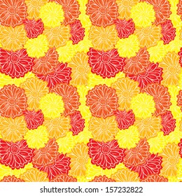 Seamless hand drawn floral pattern.  Vector illustration.