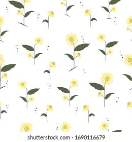 Nahtlose, handgezeichnete, florale Muster, Hintergrund Vektorillustration für Design
