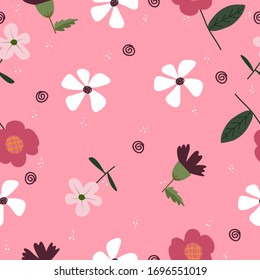 Ilustración vectorial de fondo de patrones florales dibujados a mano para el diseño
