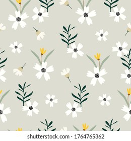 Seamless hand drawn floral pattern background vector illustration for design
